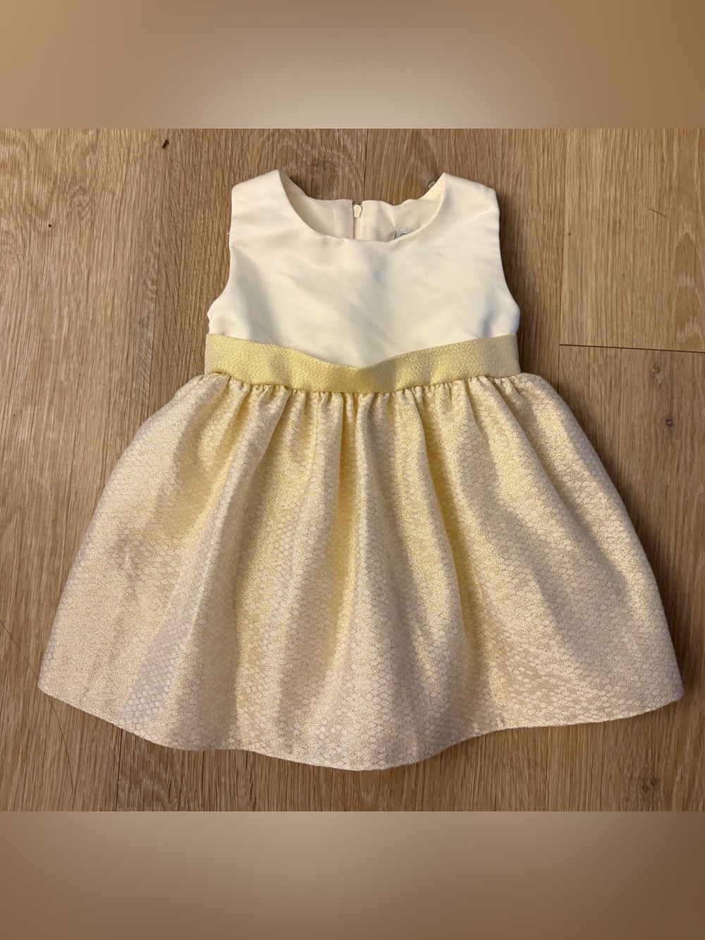 Mia Julianna Girl's Size 18 Months Gold & Cream Textured Party Dress